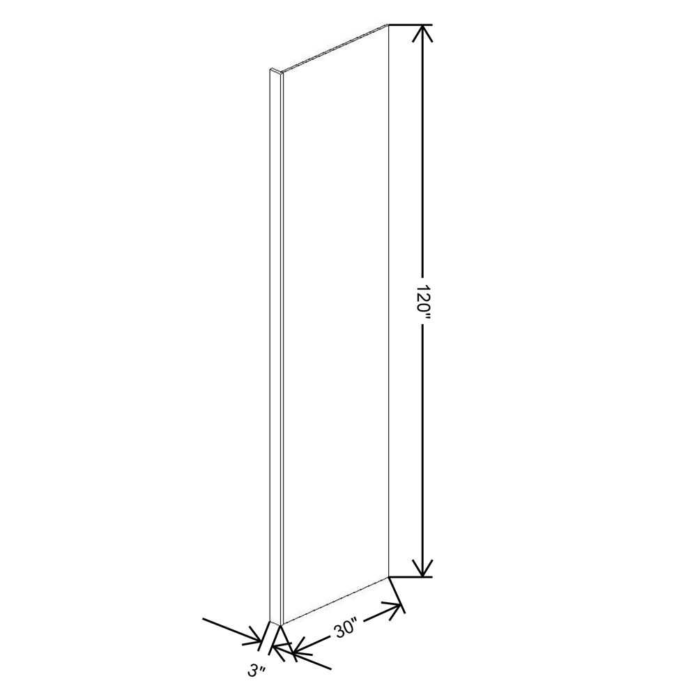 Fabuwood Allure Luna Dove 3"W - 30"D X 120"H Refrigerator End Panel 