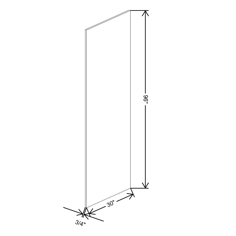 Fabuwood Allure Galaxy Frost 3/4"W X 30"D X 96"H Refrigerator End Panel