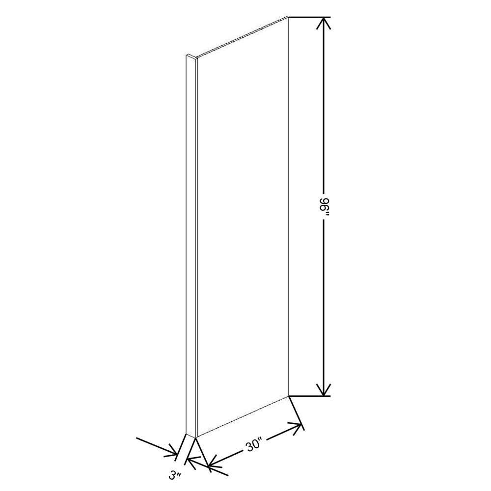 Fabuwood Allure Fusion Kona 3"W X 30"D X 96"H Refrigerator End Panel 