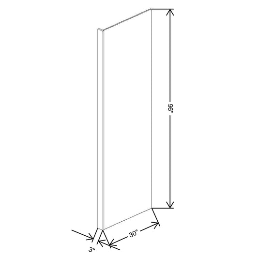 Fabuwood Allure Imperio Nickel 3"W X 30"D X 96"H Refrigerator End Panel 