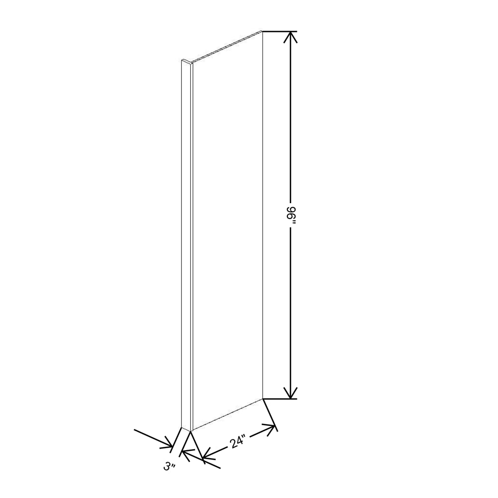 Fabuwood Quest Metro Frost 3"W X 24"D X 96"H Refrigerator End Panel