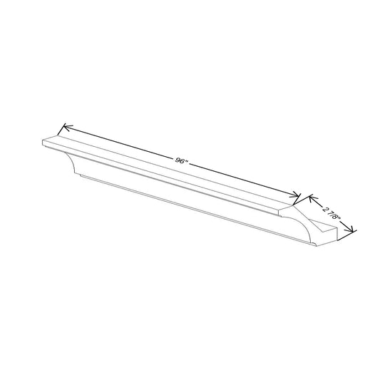 Wolf Classic Dartmouth 5-piece White Paint Reversible Crown {Cove Full Overlay} 96"W