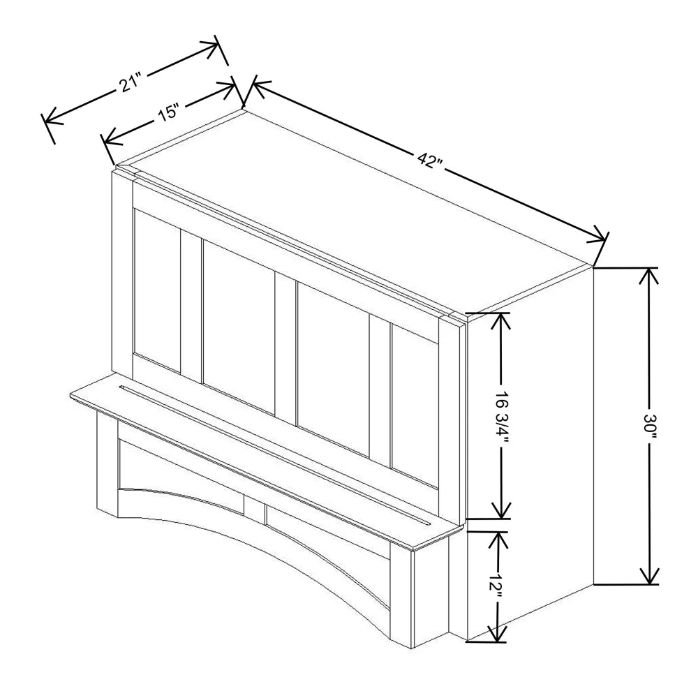 Fabuwood Allure Luna Dove 42" W X 30" H X 21" D Arched Hood With Full Interior Stainless Steel Hood Liner