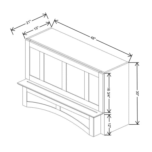 Fabuwood Allure Luna Kona 48" W X 30" H X 21" D Arched Hood With Full Interior Stainless Steel Hood Liner