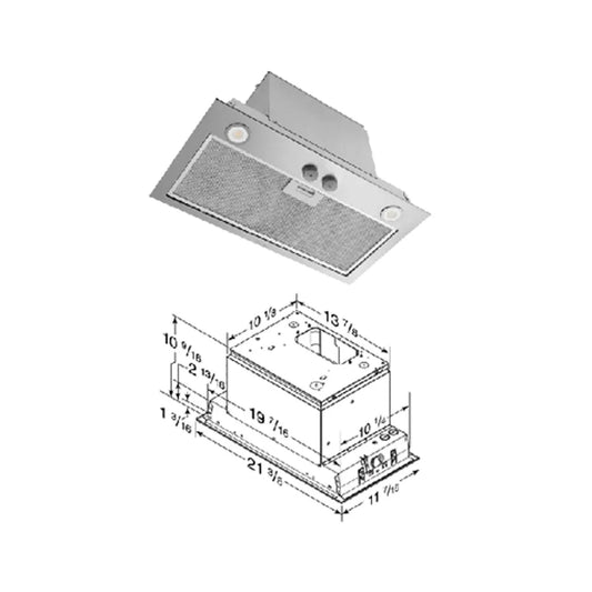 Fabuwood Allure Fusion Timber 400 CFM Stainless Ventilator