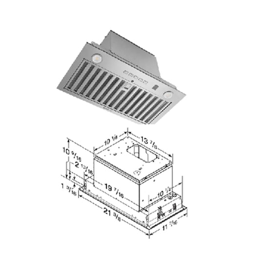 Fabuwood Allure Luna Dove 600 CFM Stainless Ventilator