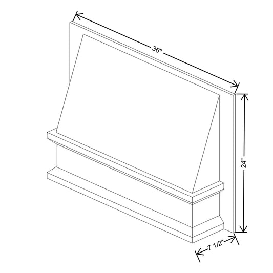 J&K Creme Glazed A7 Range Wood Hood 36" W x 24" H