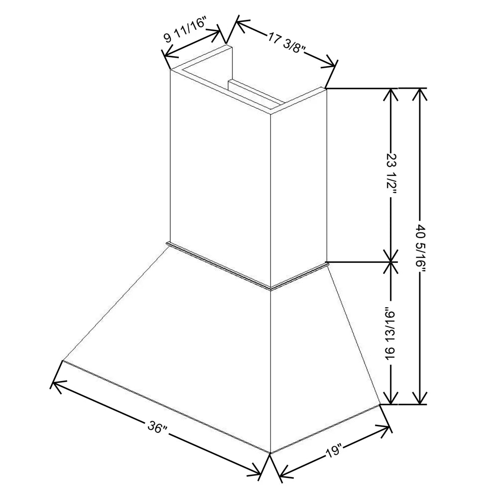 Fabuwood Allure Luna Desert Oak 36" W X 40 5/16" H X 19" D Euro Hood