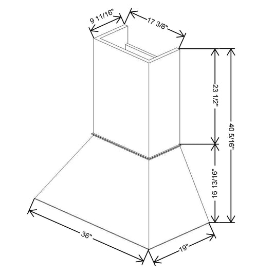 Fabuwood Allure Luna Desert Oak 36" W X 40 5/16" H X 19" D Euro Hood