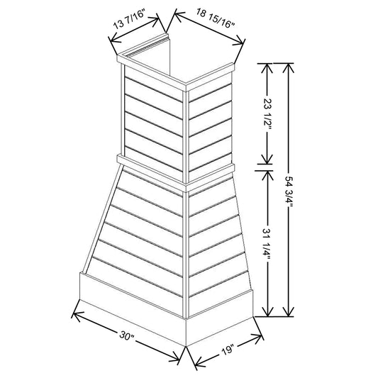 Fabuwood Allure Luna Desert Oak 30" W X 54 3/4" H X 19" D Farmhouse Hood