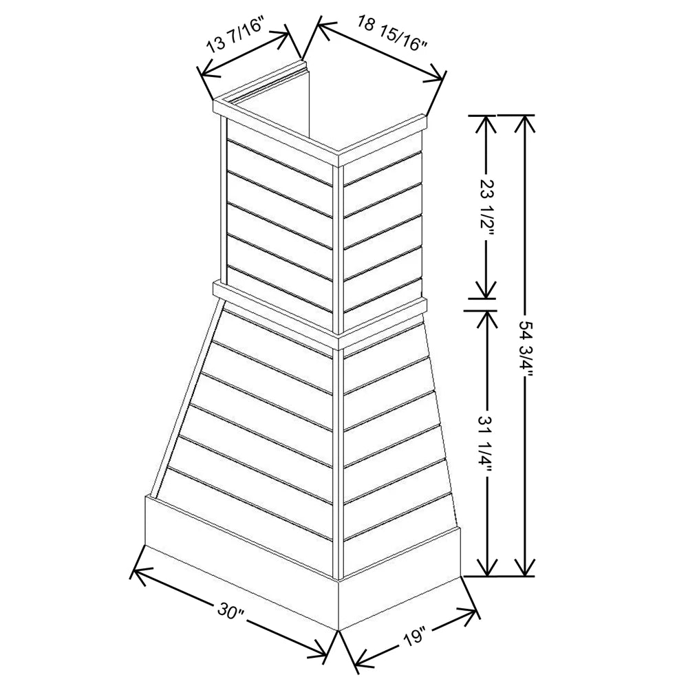 Fabuwood Allure Galaxy Desert Oak 30" W X 54 3/4" H X 19" D Farmhouse Hood