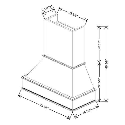 Fabuwood Allure Onyx Frost  42"W Walnut Signature Hood