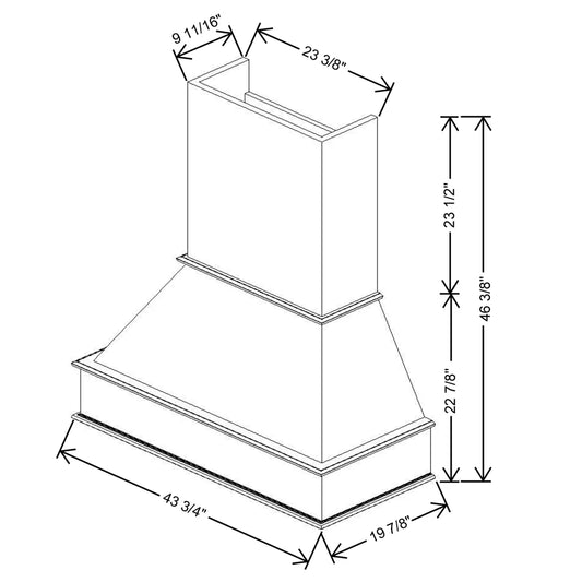Fabuwood Allure Luna Desert Oak 43 3/4" W X 46 3/8" H X 19 7/8" D Signature Hood