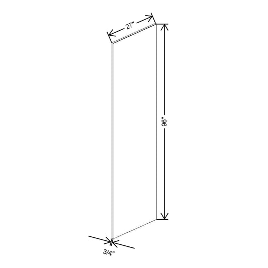 J&K White Shaker S8 Refrigerator Panel 3/4" W x 96" H x 27" D