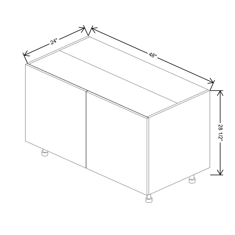 Fabuwood Illume Catalina Bianco Gloss 2 48"W Base Range Top