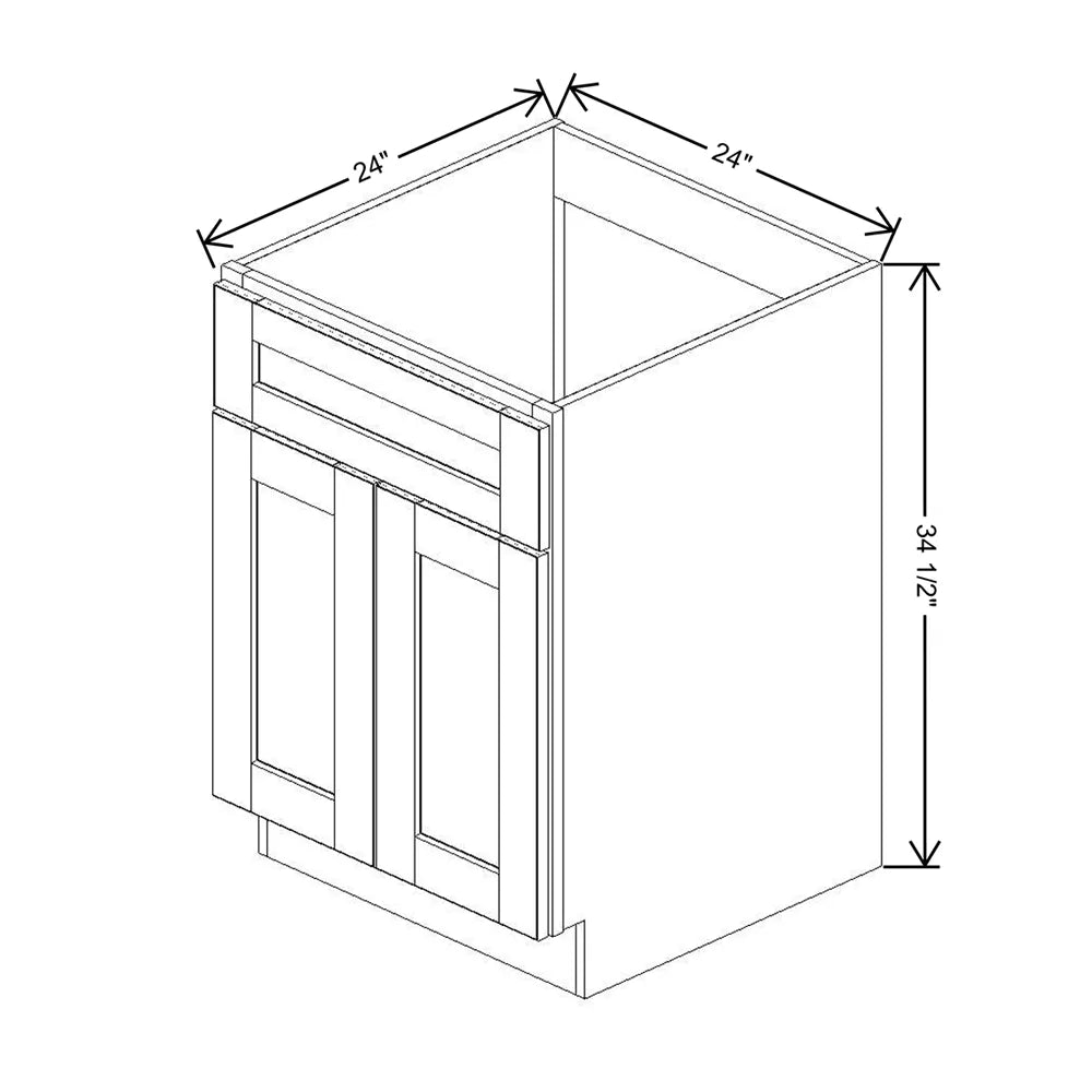 J&K Charcoal E2 Sink Base - 24" W