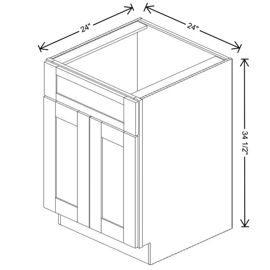 Fabuwood Value Premium Hallmark Frost Sink Base 24"W Shaker Cabinet