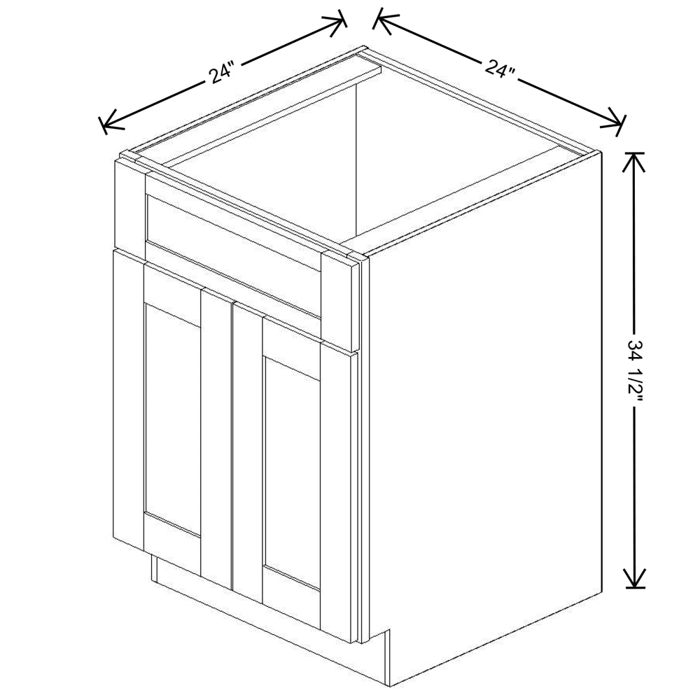 Fabuwood Allure Nexus Frost 24" W X 34 1/2" H X 24" D Double Door Sink Base Cabinet