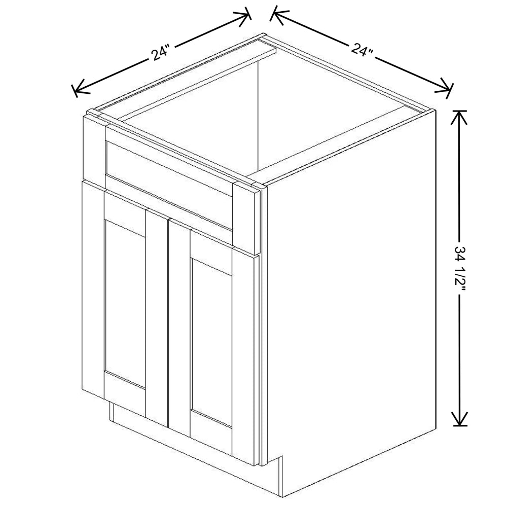 Fabuwood Allure Luna Desert Oak 24" W X 34 1/2" H X 24" D Double Door Sink Base Cabinet