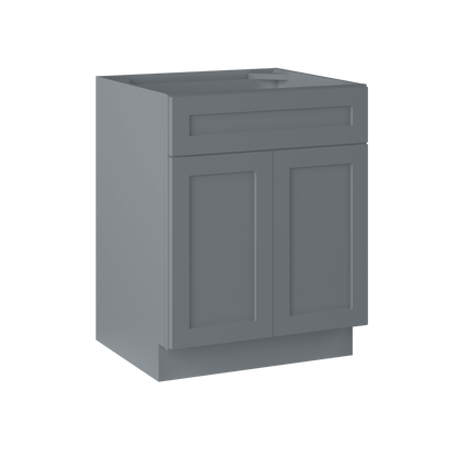 Sink Base Kitchen Cabinet SB27 Colonial Gray LessCare 27 in. width 34.5 in. height 24 in. depth