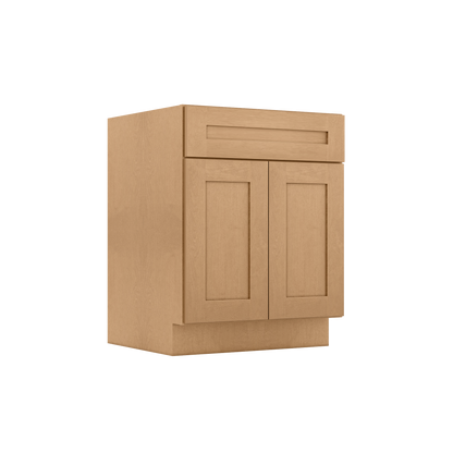 Sink Base Kitchen Cabinet SB27 Shaker Toffee LessCare 27 in. width 34.5 in. height 24 in. depth