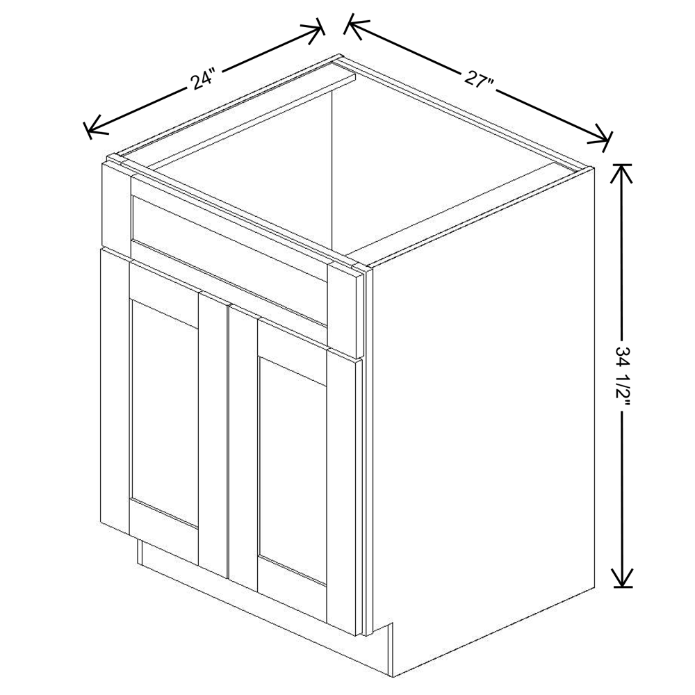 Fabuwood Allure Fusion Dove Sink Base 27"W Shaker Cabinet