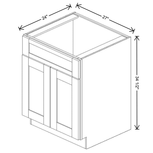 Fabuwood Allure Luna Desert Oak 27" W X 34 1/2" H X 24" D Double Door Sink Base Cabinet