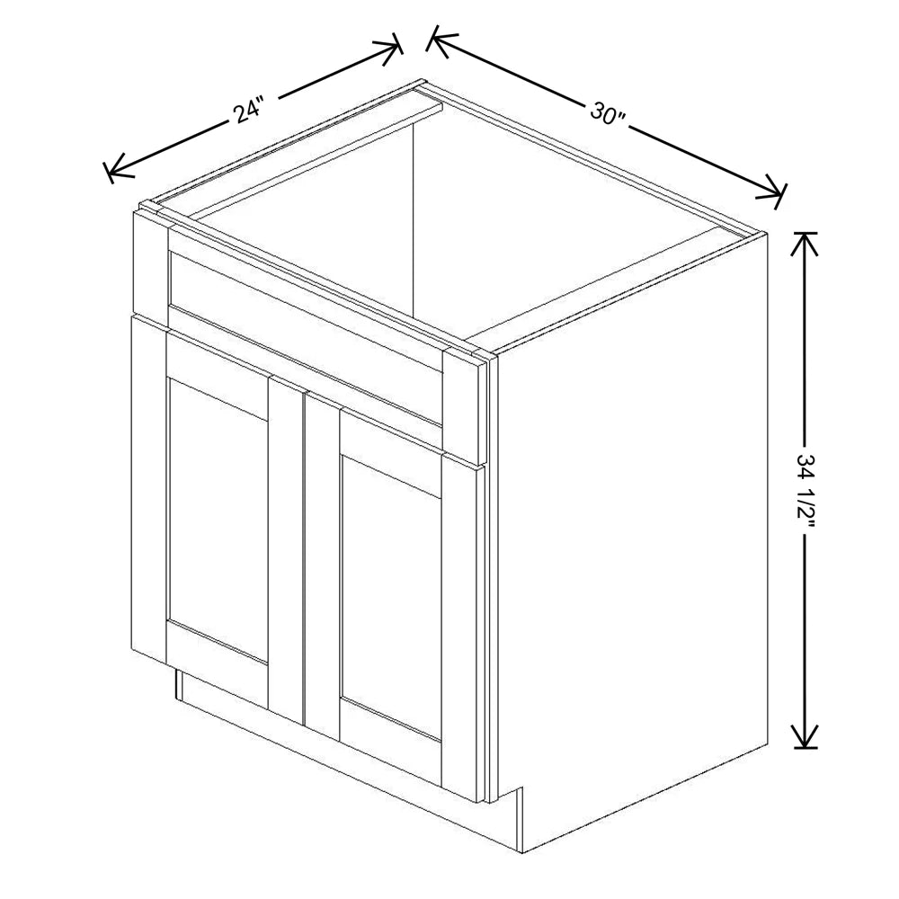 Fabuwood Allure Luna Desert Oak 30" W X 34 1/2" H X 24" D Double Door Sink Base Cabinet