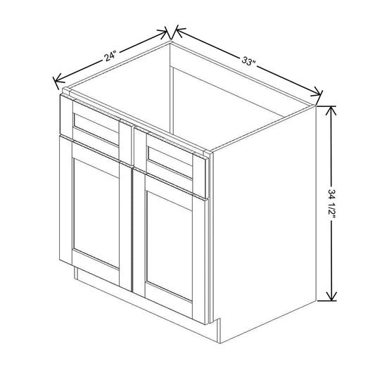 J&K Castle Grey S5 Sink Base - 33" W