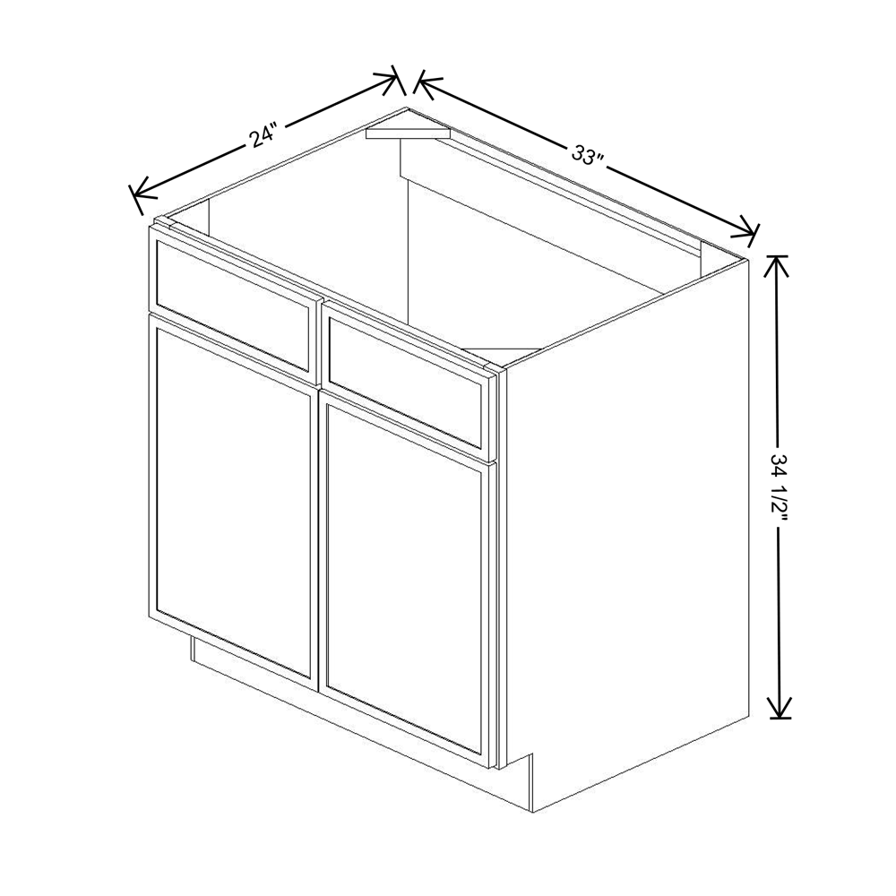 Cubitac Basic Oxford Latte 33"W Sink Base Cabinet