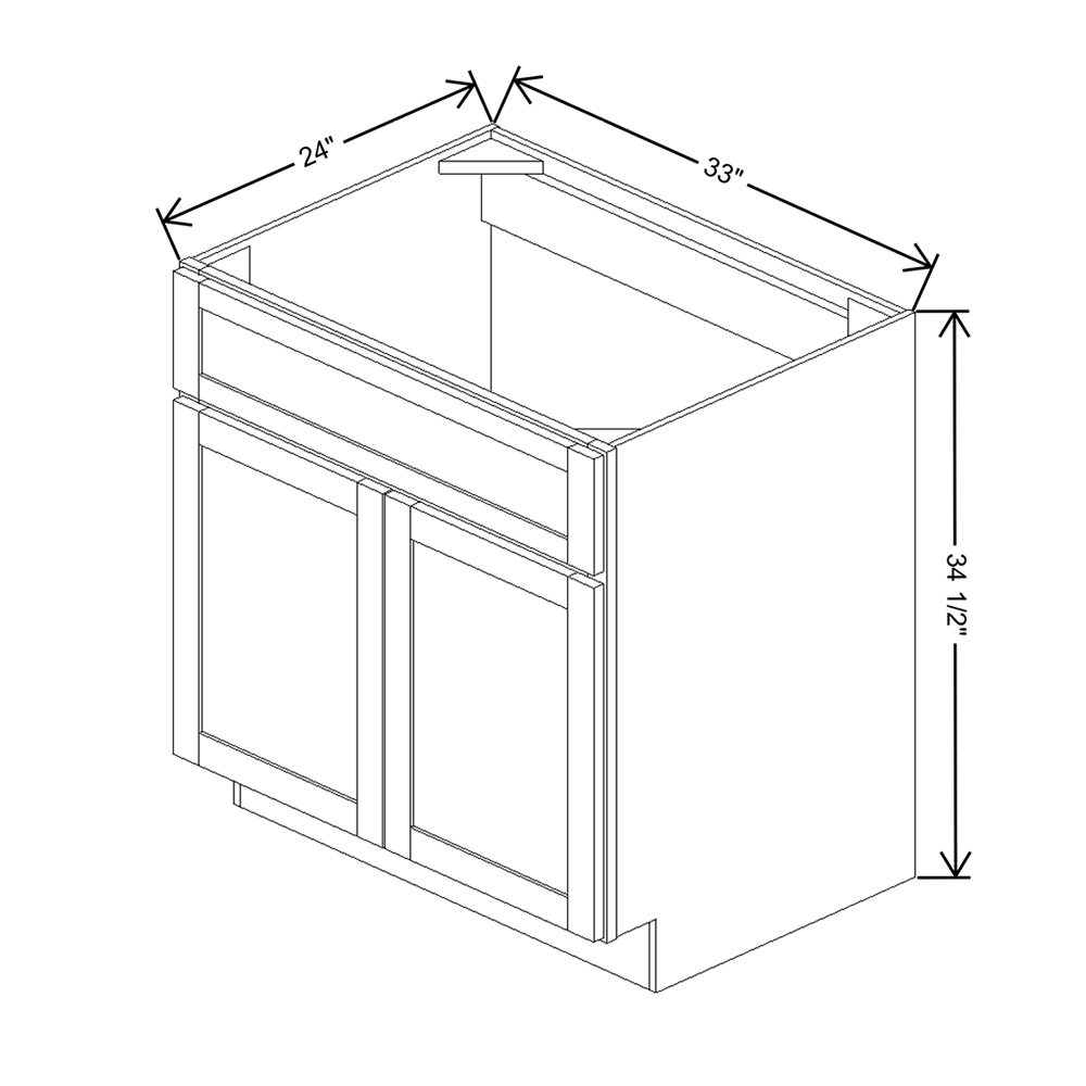 Wolf Classic Grove Terrain Stain 33"W Sink Base Cabinet