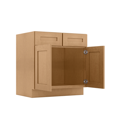 Sink Base Kitchen Cabinet SB33 Shaker Toffee LessCare 33 in. width 34.5 in. height 24 in. depth