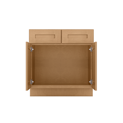 Sink Base Kitchen Cabinet SB33 Shaker Toffee LessCare 33 in. width 34.5 in. height 24 in. depth