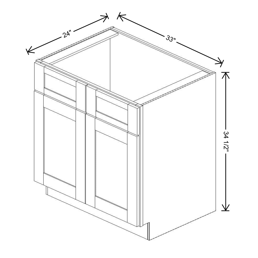 Fabuwood Value Premium Hallmark Frost Sink Base 33"W Shaker Cabinet