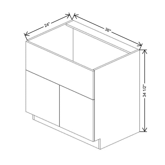 CNC Classic Broadway Silk 36" W Double Door Farm Sink Base Cabinet