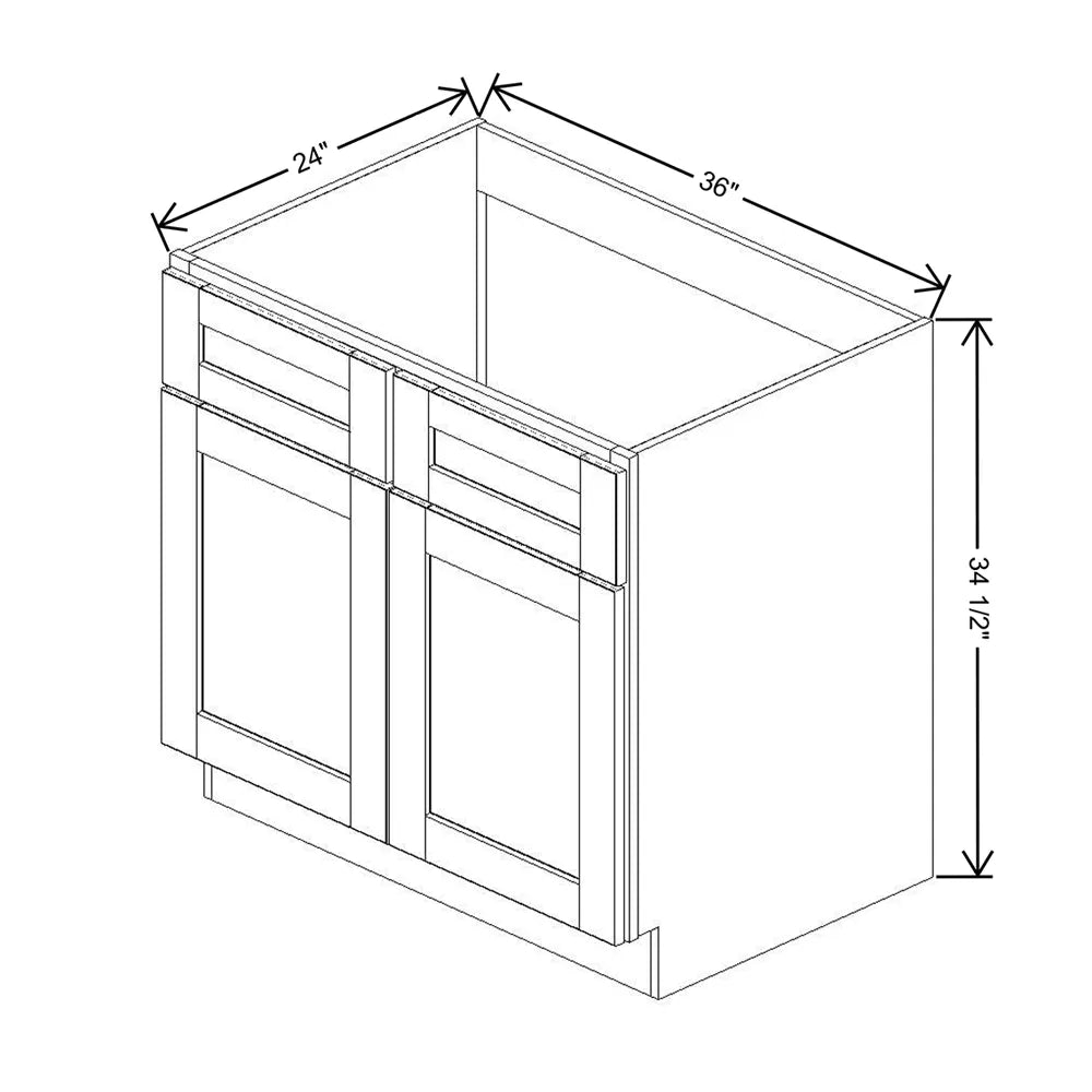 J&K Charcoal E2 Sink Base - 36" W