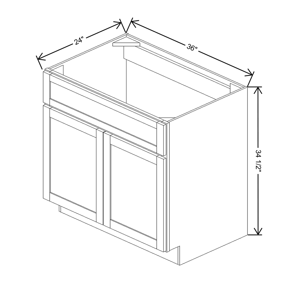 Wolf Classic Dartmouth 5-piece Biscayne Paint 36"W Sink Base Cabinet