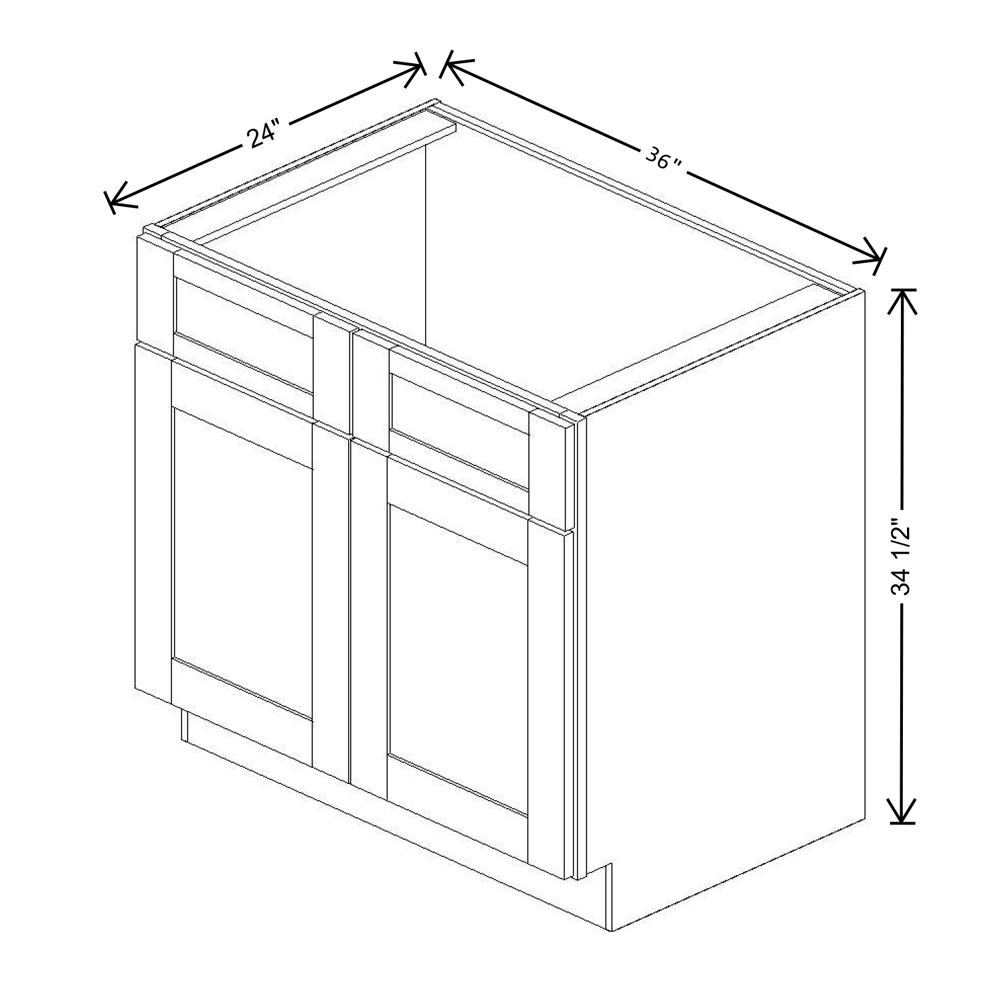 Fabuwood Quest Metro Frost Sink Base 36"W Shaker Cabinet