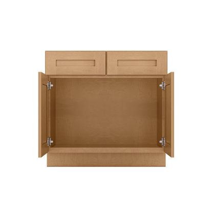 Sink Base Kitchen Cabinet SB36 Shaker Toffee LessCare 36 in. width 34.5 in. height 24 in. depth