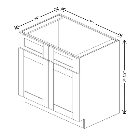 Fabuwood Quest Metro Java Sink Base 36"W Shaker Cabinet