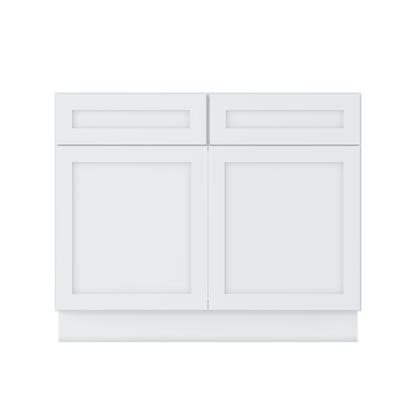 Sink Base Kitchen Cabinet SB42 Alpina White LessCare 42 in. width 34.5 in. height 24 in. depth