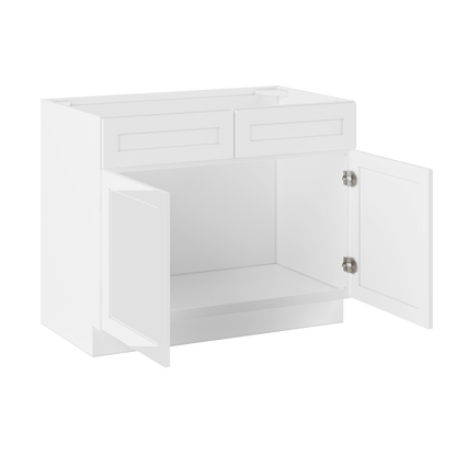 Sink Base Kitchen Cabinet SB42 Alpina White LessCare 42 in. width 34.5 in. height 24 in. depth