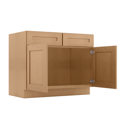 Sink Base Kitchen Cabinet SB42 Shaker Toffee LessCare 42 in. width 34.5 in. height 24 in. depth