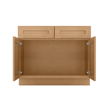 Sink Base Kitchen Cabinet SB42 Shaker Toffee LessCare 42 in. width 34.5 in. height 24 in. depth