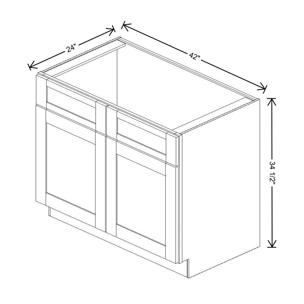 Fabuwood Value Premium Hallmark Frost Sink Base 42"W Shaker Cabinet