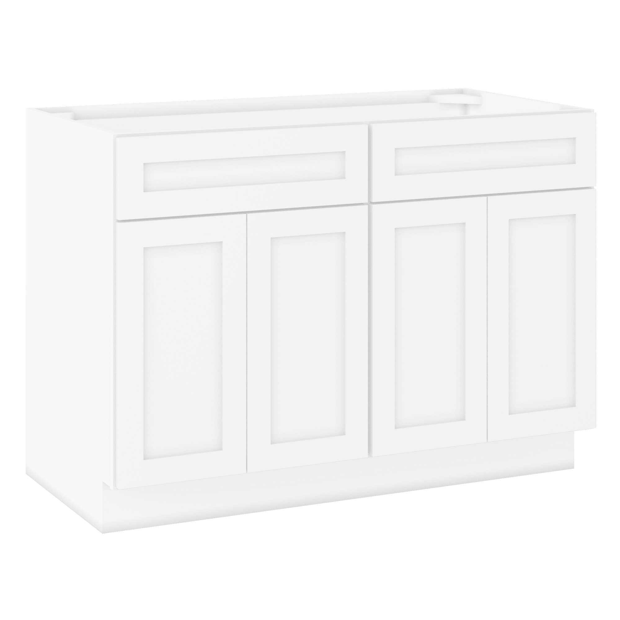 Sink Base Kitchen Cabinet SB48 Alpina White LessCare 48 in. width 34.5 in. height 24 in. depth