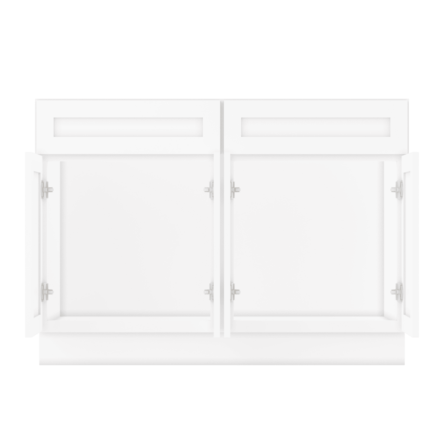 Sink Base Kitchen Cabinet SB48 Alpina White LessCare 48 in. width 34.5 in. height 24 in. depth