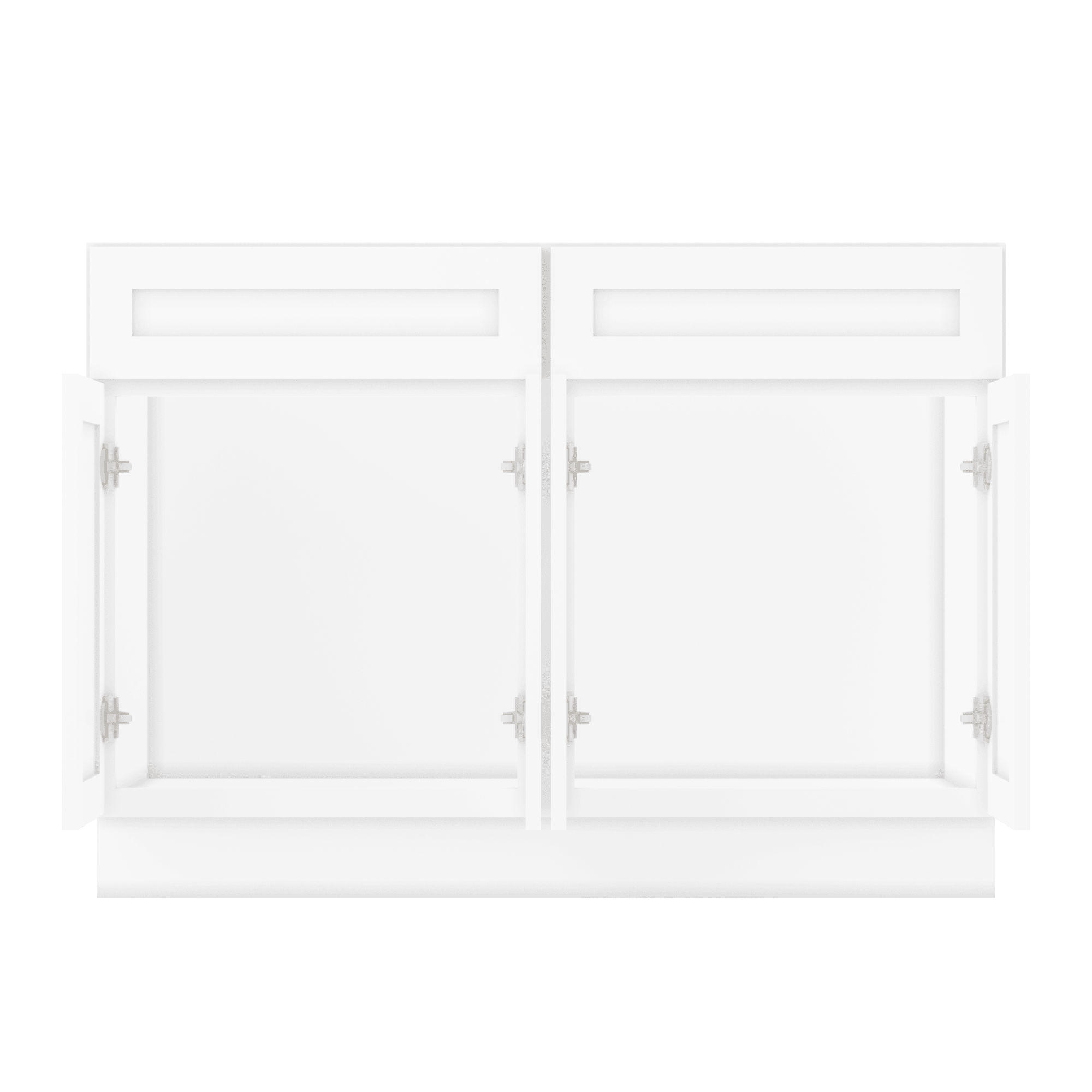 Sink Base Kitchen Cabinet SB48 Alpina White LessCare 48 in. width 34.5 in. height 24 in. depth