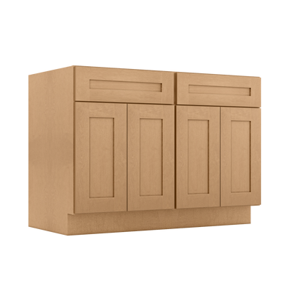 Sink Base Kitchen Cabinet SB48 Shaker Toffee LessCare 48 in. width 34.5 in. height 24 in. depth
