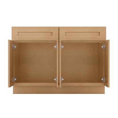 Sink Base Kitchen Cabinet SB48 Shaker Toffee LessCare 48 in. width 34.5 in. height 24 in. depth